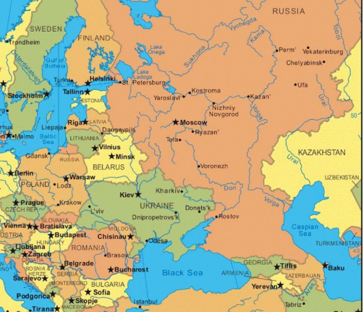 karta istocne evrope Karta iz istočne evrope i Rusija, Rusija i istočne evrope mapu  karta istocne evrope