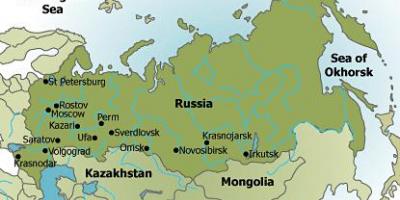 rusija karta gradova Karta iz Rusije i istočne evrope   Mapa istočne evrope i Rusija  rusija karta gradova